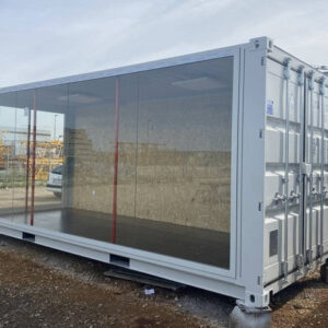 Verglaster Ausstellungscontainer