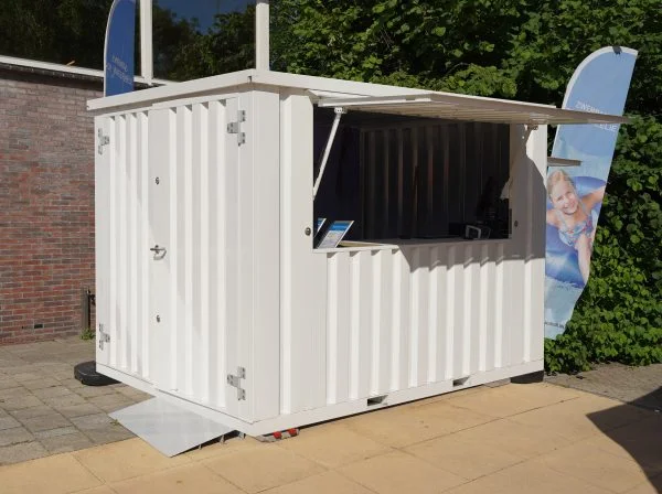 XL zerlegbarer Barcontainer 3×2 Meter Weiß RAL 9016 – Bild 5