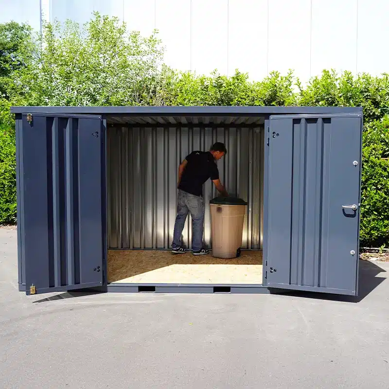 Container 4 x 2 Meter Doppeltür an der Längsseite Anthrazit RAL 7016 – Bild 3