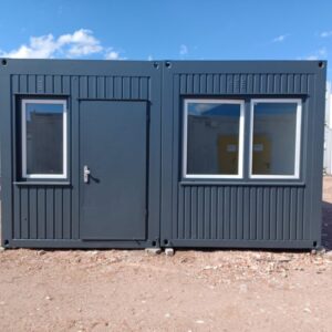 DUO-BÜRO- UND WOHNCONTAINER MIT DUSCHE UND WC, OPTIONAL MIT KOCHECKE (30 m²)