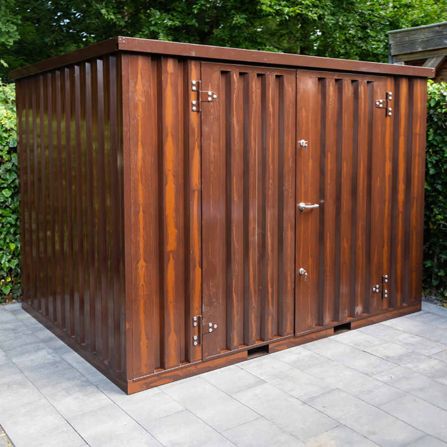 Holzimitatcontainer 3 x 2 Meter – mit Doppeltür an der Längsseite – Bild 6