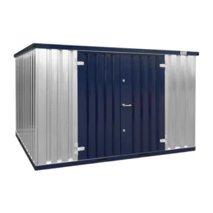 Stahlblauer Wechselcontainer 3 x 2 Meter – mit Doppeltür